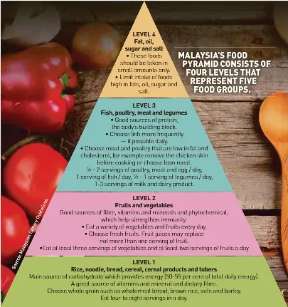 Malaysia S Food Pyramid Consists Of Four Levels That Represent Five Food Groups Pressreader