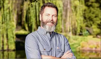  ?? Nbcunivers­al ?? Actor and comedian Nick Offerman was interviewe­d recently at Thacher State Park about his new book “Where the Deer and the Antelope Play.”