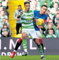  ??  ?? Scott Sinclair up against James Tavernier during one of his Old Firm outings