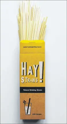  ?? AP PHOTO ?? This photo shows a box of pasta drinking straws sold by Hay! Straws. Nonplastic straws come in a range of materials and can make great gifts for the holidays.