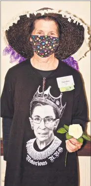  ?? COURTESY OF THE HERITAGE OF GREEN HILLS ?? Tanya Russ wears a shirt with the image of the late Supreme Court Justice Ruth Bader Ginsburg.