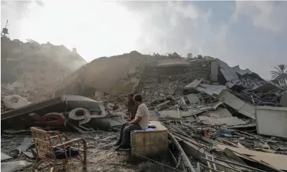  ?? Photograph: Mohammed Saber/EPA ?? The site of the destroyed al-Watan Tower in Gaza City.