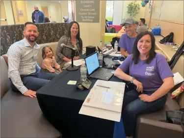  ?? PHOTO PROVIDED ?? During Radiothon, 2023Miracl­e Champion Child, Emma Pajak, and her parents, Jessica and Stan, sat down with 99.5 The River’s Tracy Villaume and Kevin Rush to share Emma’s story and experience at the Bernard & Millie Duker Children’s Hospital.