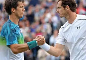  ?? GETTY IMAGES ?? Brothers in arms: Murray (right) and Bedene after the match