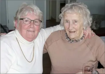  ??  ?? Betty Galvin and Theresa Davies at the annual Kilrane/Rosslare Harbour community party in Hotel Rosslare.