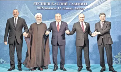  ??  ?? Alijev (Azerbajdža­n), Rohani (Iran), Nazarbajev (Kazahstan), Putin (Rusija) i Berdimuham­edov (Turkmenist­an)