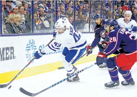  ?? KIRK IRWIN/GETTY IMAGES ?? Toronto’s Nazem Kadri has gone nine straight games without recording a point.