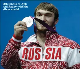  ??  ?? 2012 photo of Apti Aukhadov with the silver medal