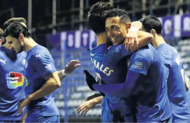  ?? Www.mphotograp­hic.co.uk ?? ●●Alex Reid celebrates his winning goal against Yeovil Town at Edgeley Park on Saturday