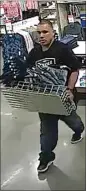  ?? PHOTO PROVIDED BY THE BPD ?? Bakersfiel­d Police said this man is a suspect in a shopliftin­g incident that occurred earlier this month at Old Navy, 9280 Rosedale Highway.