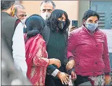  ??  ?? Disha Ravi being produced at a Patiala House court on Friday.