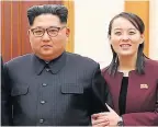  ??  ?? KOREA MOVE Kim & sister Kim Yo-jong