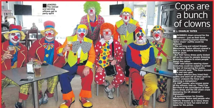  ??  ?? JOKERS: The retired and serving officers get in party spirit