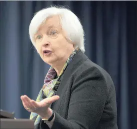  ?? PHOTO: BLOOMBERG ?? Janet Yellen, the chairwoman of the US Federal Reserve, during a news conference following a Federal Open Market Committee meeting in Washington on Wednesday.