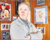  ?? CP PHOTO ?? Michael Hornburg, who’s son Nate was the 71st Canadian soldier to die in Afghanista­n, speaks about his son at his home in Calgary on March 4, 2014. The family of a father who fell ill following a hiking trip to Spain to memorializ­e his soldier son says...