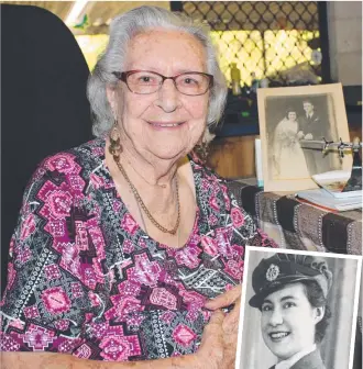  ??  ?? REMINISCIN­G: Jackie Mclaughlin came to Australia in 1946 as a War Bride. INSET: Jackie signed up for the Air Force at age 17-and-a-half.