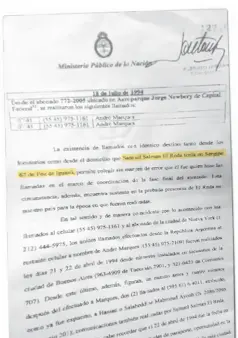  ??  ?? Triple Frontera. Documento que revela la actividad que mantenía el jefe operativo del ataque en una zona caliente