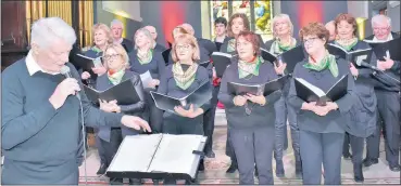  ?? ?? Myles O’Malley led Claisceada­l na gCarad in a number of songs from the West of Ireland, at the recent Saint Patrick’s Day concert held in Saint George’s.