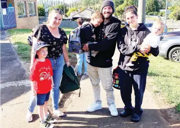  ??  ?? Looking forward to beginning the kindergart­en year at Erica last week are (from left) Alfie and Gail McDonald from Walhalla and Dominic, Alex, Rachel and Jackson Wright from Newborough.