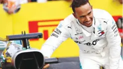  ??  ?? GETTY IMAGES Briton Lewis Hamilton reacts after winning the French Grand Prix in Circuit Paul Ricard in Le Castellet, France, on June 24, 2018.