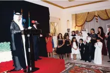  ??  ?? Sheikh Mubarak Abdullah Al-Mubarak Al-Sabah delivers his speech.