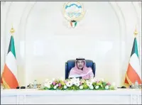  ??  ?? His Highness the Prime Minister Sheikh Sabah Al-Khaled Al-Hamad
Al-Sabah chairing Cabinet meeting.