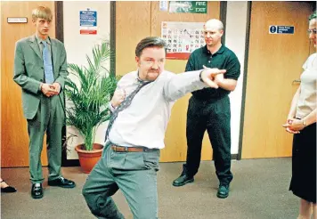  ??  ?? In the groove: David Brent’s antics were grating, but time with colleagues is beneficial