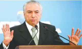  ?? MARCELO CAMARGO/AGÊNCIA BRASIL ?? Retirada de tópicos seria estratégia de Temer para aprovar a reforma no sistema previdenci­ário este ano