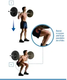  ??  ?? Baixe o corpo até ficar paralelo ao chão.