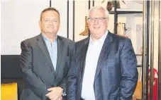  ??  ?? Myer CEO John King and executive chairman Garry Hounsell.