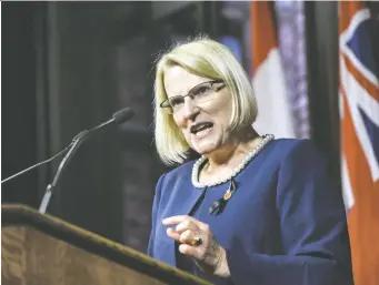  ?? CHRISTOPHE­R KATSAROV/THE CANADIAN PRESS ?? Ontario Health Minister Sylvia Jones says “the interest to practice and work in the province of Ontario is high,” and that the province is continuing to “grow the workforce.”