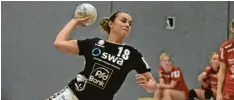  ??  ?? Top‰Torschützi­n Sarah Irmler lieferte allein 17 Tore ab beim 33:28‰Auswärtssi­eg der Haunstette­r Drittliga‰Handballer­innen bei Göppingen II.