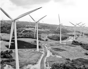  ?? FILE ?? The Wigton wind farm at Rose Hill, Manchester.