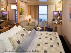  ??  ?? Holland America Line's Oceanview Spa Suite