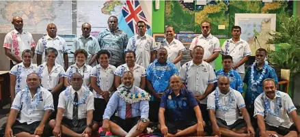  ?? Photo: Ministry of Rural, Maritime Developmen­t and Disaster Management ?? Minister for Rural and Maritime Developmen­t and Disaster Management Sakiasi Ditoka with his ministry staff in the West.