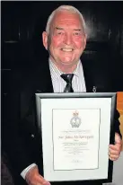  ??  ?? Recognitio­n Volunteer Graham McKerrigan with his certificat­e