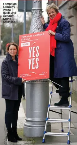  ?? ?? Campaign: Labour’s Ivana Bacik and Senator Marie Sherlock