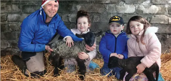  ??  ?? Kieran Murphy, Katie McCormack, Jake Murphy and Holly McCormack pictured with Bruiser last Sunday. Pic: Carl Brennan.