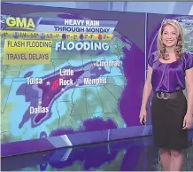  ?? GOOD MORNING AMERICA ?? Ginger Zee has soared to the top ranks of ABC News with her reports of floods, droughts, tidal waves and tornadoes.