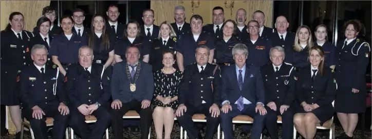  ??  ?? Members of the Wexford Unit with John Carley (Director of Services, Wexford County Council), Roisin McGuire (Civil Defence College Principal), Peter O’Connor (Chief Officer), and Cllr Keith Doyle (Chairman, Wexford County Council).