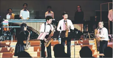  ??  ?? SJS Jazz Band performs Astor Piazzolla’s ‘Libertango’.