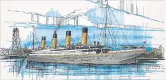  ?? SPECIAL TO THE ST. CATHARINES STANDARD ?? Concept art by designer Lex Parker was used to demonstrat­e plans to build a replica of the Titanic in Welland.