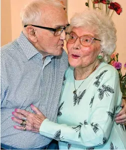  ??  ?? Devoted: Allan and Norah McLeod celebrate yesterday