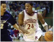  ?? (AP file photo) ?? Former Arkansas Razorback basketball player Joe Johnson is one of nine inductees in the 2021 class of the Arkansas Sports Hall of Fame. Johnson, a Little Rock native, played two seasons for the Razorbacks before declaring for the NBA Draft in 2001. He played 18 years in the NBA with six teams (Boston, Phoenix, Atlanta, Brooklyn, Miami and Utah).