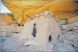  ?? [RICK BOWMER/ASSOCIATED PRESS] ?? Among the sites held sacred to Native Americans in the Bears Ears National Monument is the “Moonhouse” in McLoyd Canyon, near Blanding, Utah.