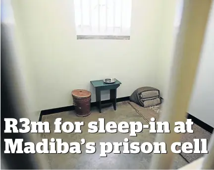  ?? /SHELLEY CHRISTIANS ?? The tiny Robben Island cell where Nelson Mandela spent 18 of his 27 years in jail.