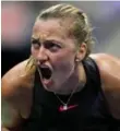  ?? ELSA/GETTY IMAGES ?? Reaching the quarter-finals was a victory in itself for Petra Kvitova, less than a year after knife attack.