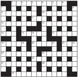  ?? No 15,722 PRIZES of £20 will be awarded to the senders of the first three correct solutions checked. Solutions to: Daily Mail Prize Crossword No. 15,722, PO BOX 3451, Norwich, NR7 7NR. Entries may be submitted by second-class post. Envelopes must be postm ??