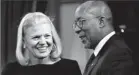  ?? By Andrew Harrer, Bloomberg ?? Augusta issue? Virginia “Ginni” Rometty, CEO of IBM, with Ron Kirk, U.S. trade representa­tive.