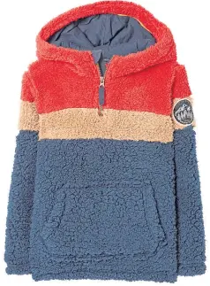  ?? ?? Colourbloc­k fleece popover, £25, FatFace.